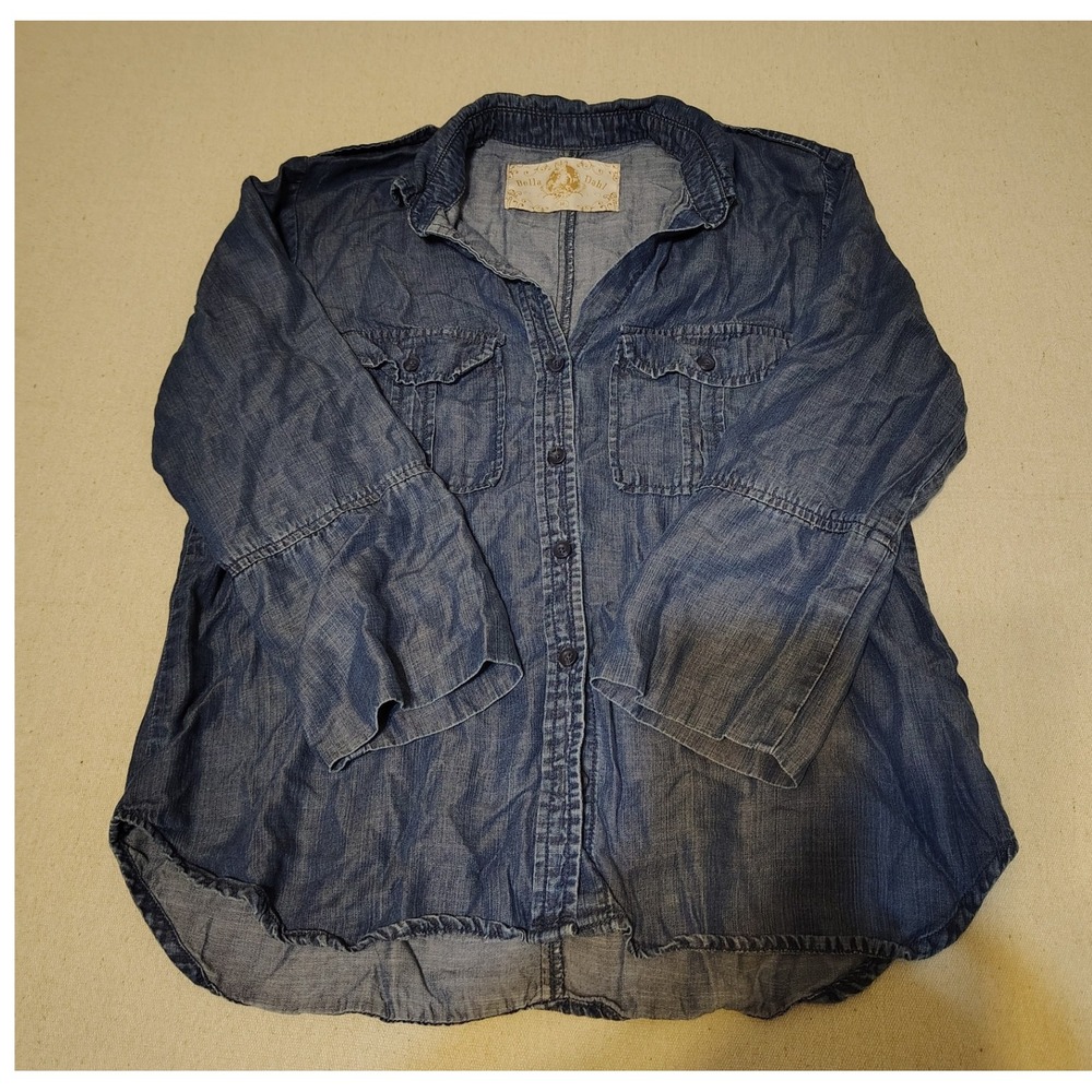 Bella Dahl Chambray Shirt Womens Size M Denim‎ Button Down Top OO